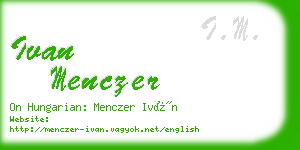 ivan menczer business card